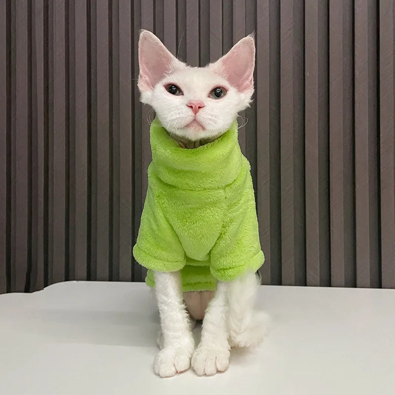 Soft Coral Velvet Hairless Cat Clothes Vest