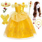 Girls Belle Deluxe Princess Costume – Beauty and Beast Cosplay Dress
