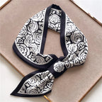 Luxury Brand Horse Print Skinny Neckerchief Scarf For Women Satin Silk Ribbons Bandana Ladies Neck Tie Wrist Wrap Shawl Echarpe