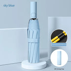 New Automatic Umbrella 24 Bone Solid Color Automatic Umbrella Light Collapsible Large Size Outdoor Sunshade Uv Protection