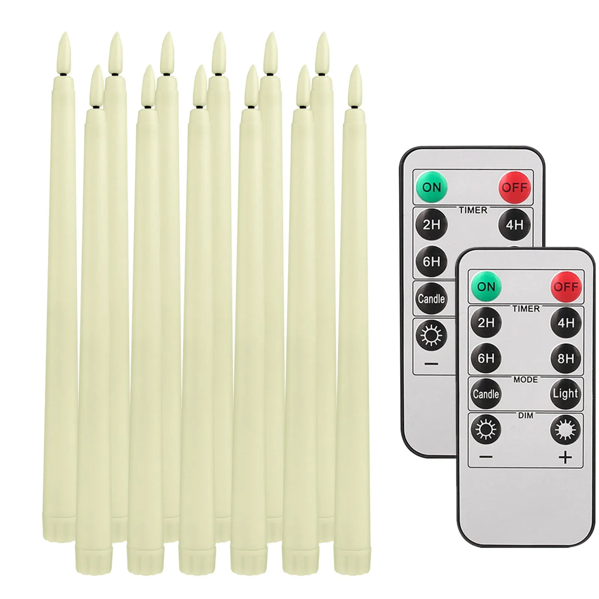 Pack of 12/24Pc LED Flameless Flickering Taper Candles with Remote Battery Operated Tea Lights Home Wedding Decor Candlesticks