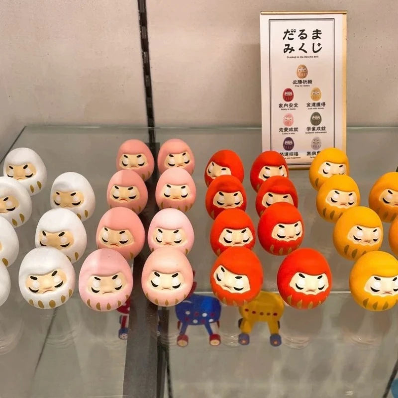 Japanese Ceramic Daruma Doll Miniature Lucky Charm Fortune Ornament for Home Decor Landscape Craft Gift