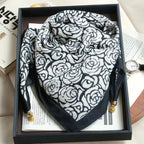 Luxury Magnetic Buckle Silk Scarf Women Print Square Scarf For Autumn Winter Warmth And Cold Resistance Fashionabl Scarves