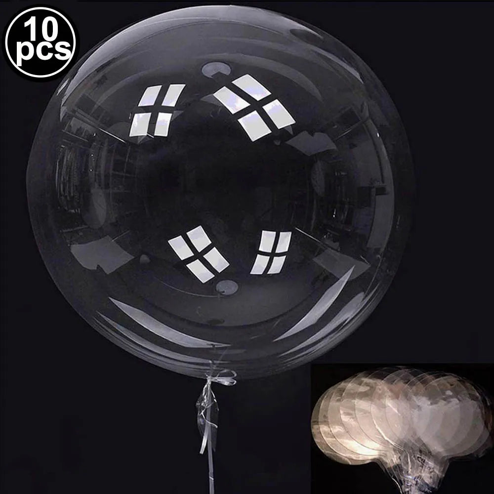 10/20/30/50pcs 10/12/16/18/20/24/36inch Transparent Bobo Balloon Clear Bubble Birthday Party Wedding Baby Shower Decor Supplies