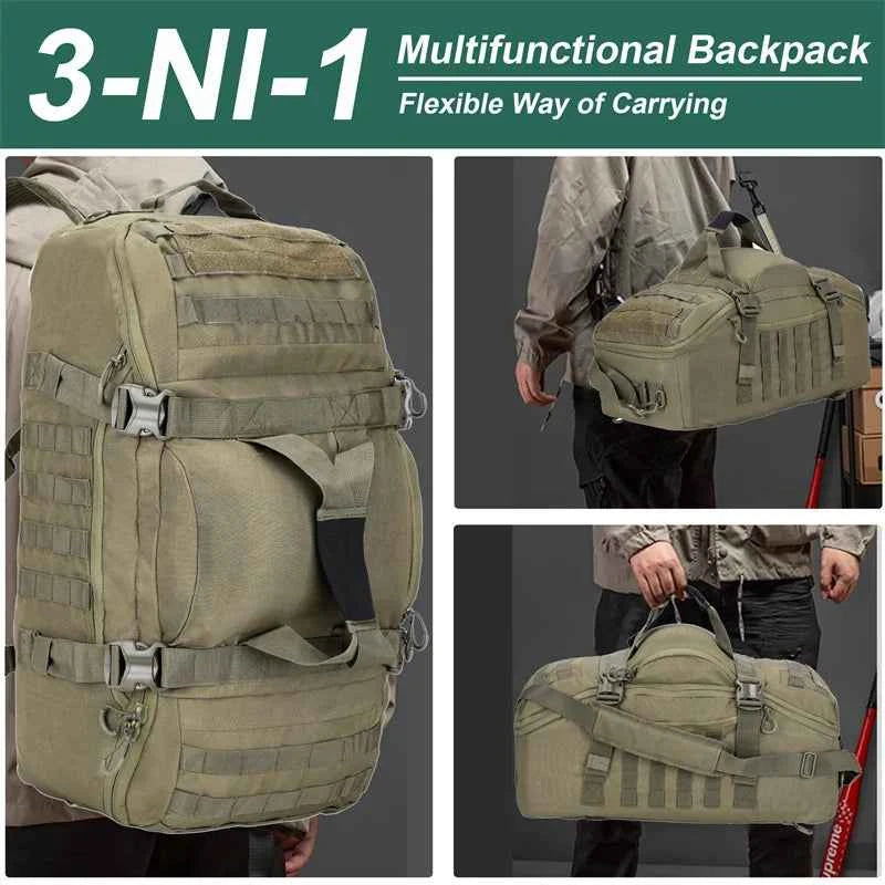 LQARMY 30L 50L 80L Outdoor Mountaineering Bag Molle Tactical Backpack Large Duffel Bag Hiking Camping Travel Bags