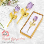 1/2Pcs Eternal Crystal Glass Rose - Valentine's Day Wedding Gift for Girlfriend Wife Artificial Flower Without Box