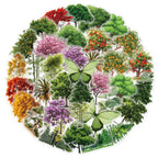 50pcs Forest Secret PET Stickers Natural Forest Plant Landscape Stickers Decor DIY For Scrapbook, Journaling, Laptop, Bumper