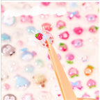 300Pcs/50pc Kawaii Cartoon 3D Relief Sticker Cute Crystal Jelly Patch for Mobile Phone Case Mirror Scrapbook Journal Animal Deco