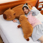Kawaii Capybara Plush Toy Stuffed Capibara Fluffy Doll Long Sleep Soft Pillow Sofa Cushion Nap Sleeping Toys for School  Xmas