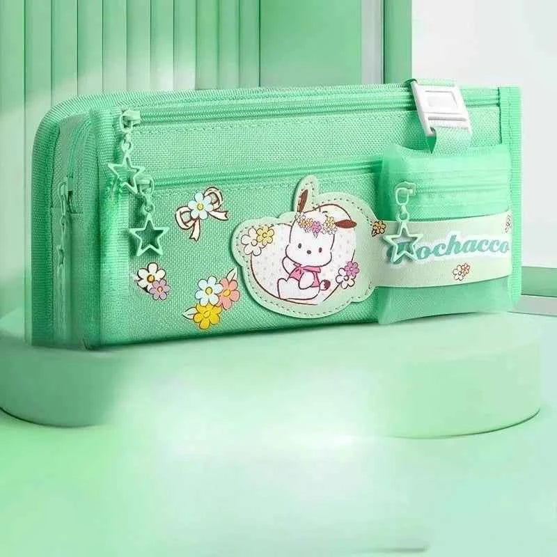 Sanrio Series Pencil Case Kuromi Cartoon Animation Good-Looking Large Capacity Children Pencil Storage Stationery Box Wholesale