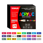 12/24/36/48/60 Colors Acrylic Paint Pens Markers Brush Tip Paint Markers For Rock Painting Wood Stone Glass Gift DIY Crafts