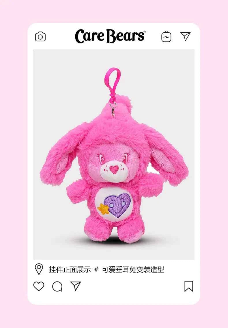 Care Bears Rabbit Hat Plush Keychain Rainbow Bear Bag Charm Gift