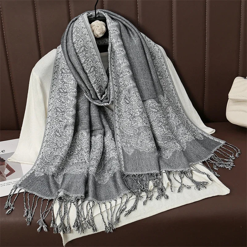 2025 new ethnic style retro shawl cashew flower geometric scarf cloak tassel scarf multi-color variety options available