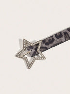 1pc Women's Y2K Star Studded Metal Hollow Star Belt, Suitable For Casual Daily Wear