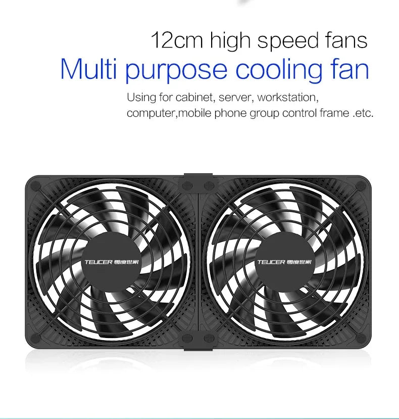 TEUCER 3000RPM 120MM Large Air Volume 220V Btc Mining Machine Workstation Cabinet Server Case Cooling System Fan with Adapter