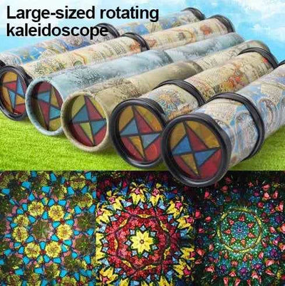 Classic colorful kaleidoscope with three-mirror design, retractable, timeless educational toy