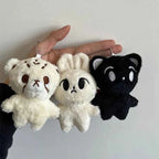 1pc Kpop Cartoon Cheetah Lee Doyoung Mark Same Plush Keyrings Q Styles Mini Gomdo Lee Taeyong Keychains Key Rings Bag Pendants