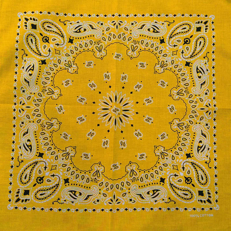 New Fashion Hip Hop 100% Cotton Bandana Square Scarf Gradient Color Paisley Headband Printed For Women/Men/Boys/Girls