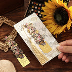 1 Pc Vintage Artistic Metal Bookmark, Hollow Painting Design With Long Tassel For Office Book Lovers Reading Gift Stationery