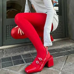 2027 New Women Red Pantyhose Sexy Thin Velvet Translucent Elastic Tights Slim Ventilation Sheer Fashion Stockings