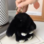15cm Rabbit Fur Keychain Plush Bag & Car Charm
