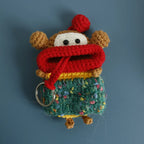 Funny Crochet Sausage Mouth Keychain Key Holder Pouch
