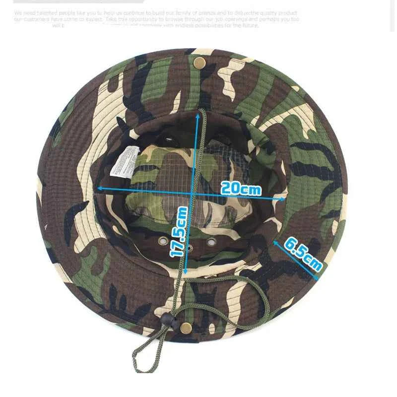 Camouflage Tactical Cap Boonie Bucket Hat Caps Camo Men Outdoor Sports Sun Bucket Cap Fishing Hiking Hunting Hats