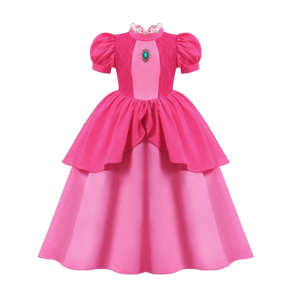 Girls Princess Dress Kid Cinderella Snow White Aurora Rapunzel Cinderella Halloween Costume Children Birthday Party Dress