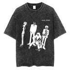 Japanese Anime Nana Osaki Print Vintage Washed Tshirt Harajuku Streetwear Graphic T-Shirt Summer Short Sleeve Cotton Tshirt