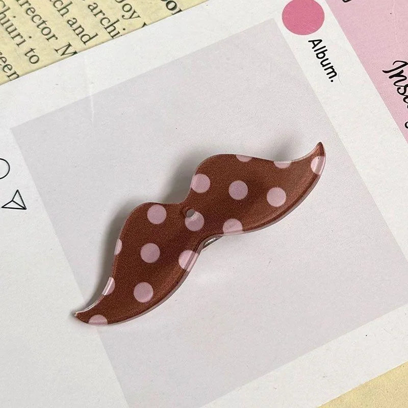 1/4pcs Mustache Hair Clip Polka Dot Y2K Retro Clips Fun Quirky Bangs Side Hairpins Harajuku Style Headwear Accessory Decoration