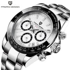 PAGANI DESIGN PD1644 Men's VK63 Quartz Chronograph Watch Sapphire Glass Stainless Steel 100M Waterproof Sport Wristwatch
