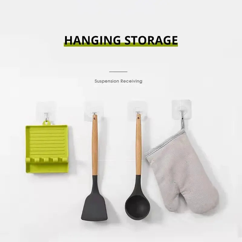 Multi-Function Kitchen Spatula Rack – Spoon Rest & Pot Lid Holder