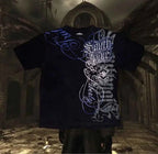 Southpole Y2K Vintage Cotton Graphic Tee Distressed Oversized Unisex T-Shirt with Gothic Print Streetwear Retro Soft Shirt Man