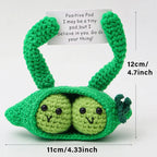 Positive Energy Duck Doll Hug Pocket Mini Handmade Plush Wool Knitting Dolls Funny Emotional Support Crochet Gift for Birthday