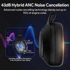QCY H3 ANC Wireless Headphones 43dB Hybrid Active Noise Cancelling Bluetooth 5.4 Headset Hi-Res with LDAC Over Ear Headset 60Hrs