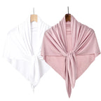 Solid Color Cotton Triangle Scarf Muslim Hijab Shawls Woman Soft Wraps Lady Fashion Causal Turban Islamic Jersey Headband