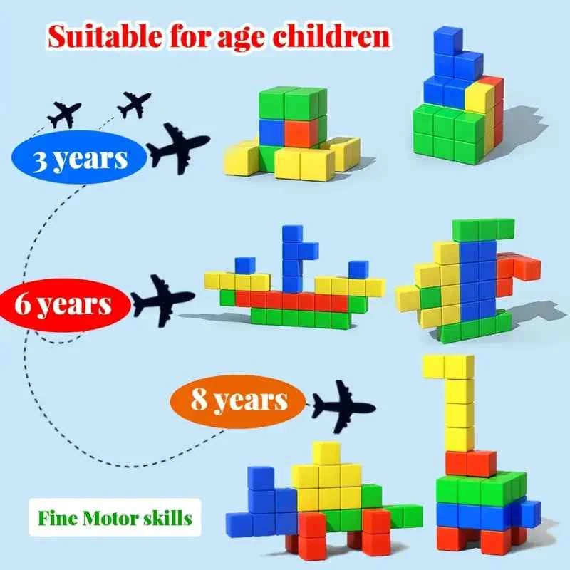 Magnetic Cubes Building Blocks STEM Learning Toy for Kids