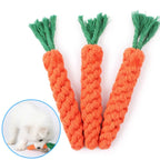 Carrot Rope Dog Chew Toy – Durable Cotton Molar Toy for Puppies & Dogs