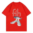 New Style Fih Shoes Graphic T Shirts Funny Misspelled Fish Meme T-shirtsWomen Casual Fashion Short Sleeve T-shirt