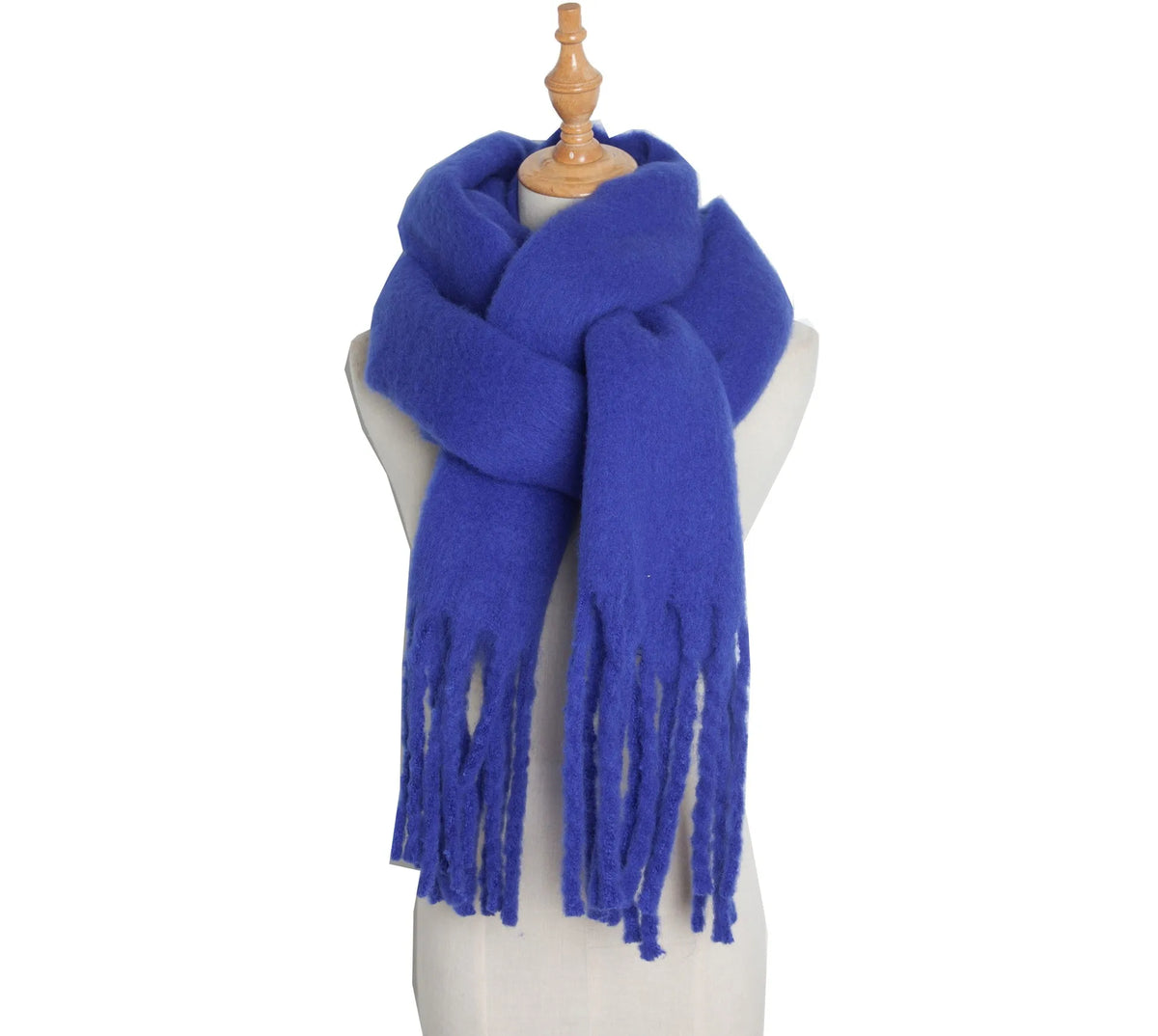 Winter Scarf Women Luxury Autumn Winter Cashmere Scarf Thickened Warm Shawl Classic Tassels Fluffy Scarf Solid Color Soft Shawl