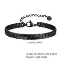 6mm Flat Cuban Chain Bracelets for Men,Trendy Stainless Steel Chain Links Wristband,Classic Punk Jewelry Gifts
