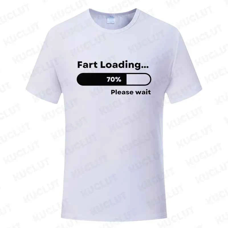 Huge Fart Loading Men's T-shirt Humor Tee Joke Gag Tshirt for Dad Gifts Guys Male Clothes Short Sleeve Tees Funny Graphic Tops