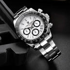 PAGANI DESIGN PD1644 Men's VK63 Quartz Chronograph Watch Sapphire Glass Stainless Steel 100M Waterproof Sport Wristwatch