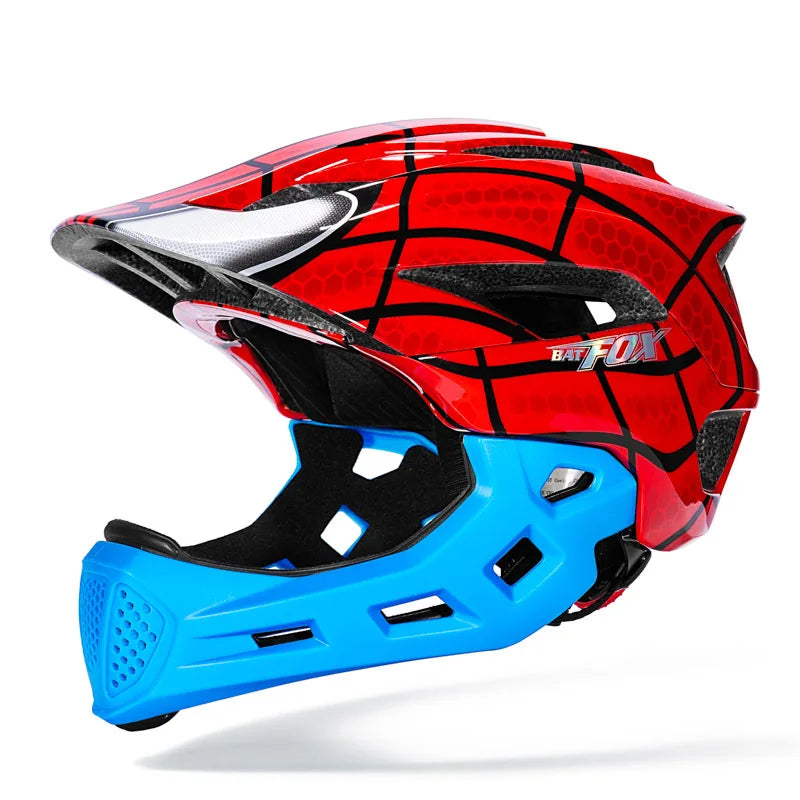 BATFOX Child Bicycle Helmet MTB Detachable Kids Full Face Helmet for Children Motorcycle Casco Bicicleta MTB Motocross Helmet