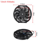 Universal 7/9/10/12/14/16 Inch 12V 80W 2100RPM Car Air Conditioning Cooling Fan Blade Cool Mounting Kit CF-1001