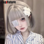 Y2K Girl Harajuku Gothic Lolita Sick Subculture Medical Series White Bandage Mesh Medical Band Aid Hair Clip Hairgrips Hairpin