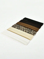 6pcs Unisex Simple Basic Solid Color Leopard Print Face Wash Cycling Running Sports Yoga Leisure Sweat-Absorbing Headband