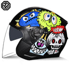 2025 Latest High Quality Motorcycle Helmet Half Covering Dual Lens Cascos para Motos Male Female Couple Capacetes de Moto