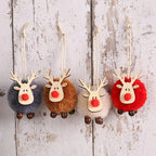 4PCS Christmas Tree Decorations Elk Felt Christmas Tree Ornaments Cute Xmas Deer Hanging Elk New Year Holiday Party Decorations
