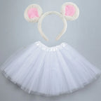 Animals  Children  Headband Tutu Skirt Tail Bow Kids  Girl Party Props Elephant Tiger Fox     Halloween Costume Cosplay